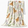 thumbnail image 2 of Autumn Golden Retriever Watercolor Flowers, Playful Pet Portrait Pattern, Warm Flannel Blanket for Living Room and Bedroom, Dog Lovers Thanksgiving Gift, Pet Lover Home Decor, 2 of 9