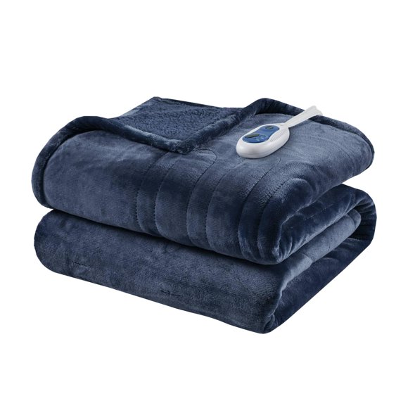 Manta eléctrica Beautyrest con calefacción, suave y cálida, color índigo