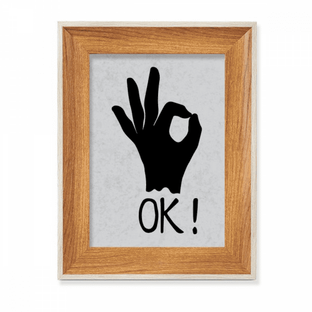 OK Outline Personalized Gesture Desktop Wooden Photo Frame Display Picture Art Painting Multiple Sets