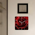 thumbnail image 3 of 12 Inch Wall Clock Battery Operated Square Clock Decorative for Office, Kitchen, Outdoor, Living Room，A Red Rose Lovely, 3 of 4