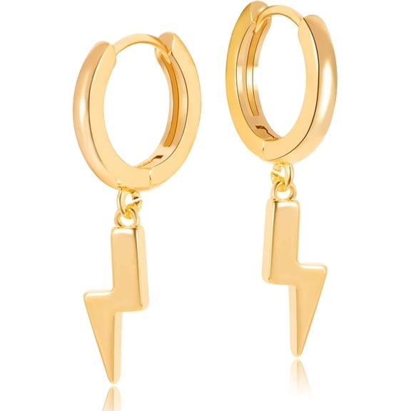 Gold Hoop Earrings for Women, 14K Gold Filled Dainty Huggie Dangle Earrings Hypoallergenic Everyday Jewelry