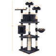 thumbnail image 3 of Yaheetech 79'' Multilevel Cat Tree Cat Tower with 2 Condos, Black, 3 of 8