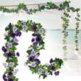 thumbnail image 2 of 240Cm Purple Multi-Headed Artificial Rose Vine: Silk Flower Garland for Wall, Wedding, or Home Decor – Realistic Hanging Decoration for Living Room, Garden, or Vase Display, 2 of 9
