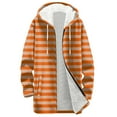 thumbnail image 4 of Enjoytime Winter Coats for Women Striped Print Long Sleeve Hooded Zip Up Jacket Fall Fashion 2025 Casual Outerwear, 4 of 5