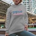 thumbnail image 2 of Baseball Girlfriend Art Merch Gift, Heather Grey Hooded Sweatshirt or Hoodie, Medium, 2 of 5