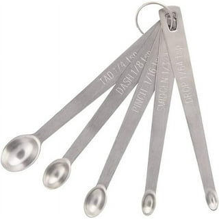 Mini Stainless Steel Measuring Spoons Set - 304 Stainless Steel Set of 4  Spoons: Drop-(1/64 TSP) Smidge-(1/32 TSP) Pinch-(1/16 TSP) Dash-(1/8 TSP)