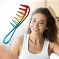 thumbnail image 5 of Unique Bargains Wide Tooth Hair Comb Large Hair Fork Comb Hairdressing Styling Tool for Men Women Plastic Multicolor, 5 of 5