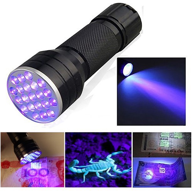 YXwin UV Flashlight Pet Urine Detector Light Handheld Flashlight Black light UV Lights 24 LED