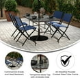 thumbnail image 3 of BizChair 31.5" x 55" Bronze Rectangular Tempered Glass Metal Table with Umbrella Hole, 3 of 11