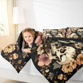thumbnail image 3 of Castle Fairy Vintage Floral Skull Wreath King Size Comforter Sets 3pcs,Botanical Wildflower Comforters King Size,Beige Brown Blacks,1 Comforter and 2 Pillowcases,Black Reversible, 3 of 6