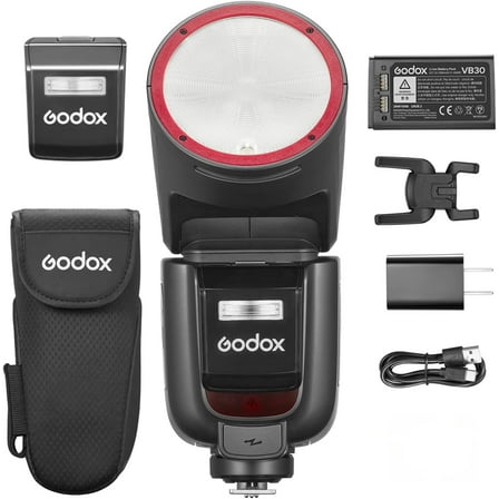 Godox V1 V1Pro N Flash for Nikon Camera TTL Speedlight, 1/8000 HSS 500 Full Power Flashes, 1.3s Recycle Time, 2.4G Wireless with External Flash SU-1 for Nikon Cameras (Godox V1Pro-N USA Version)