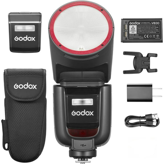 Godox V1 V1Pro N Flash for Nikon Camera TTL Speedlight, 1/8000 HSS 500 Full Power Flashes, 1.3s Recycle Time, 2.4G Wireless with External Flash SU-1 for Nikon Cameras (Godox V1Pro-N USA Version)