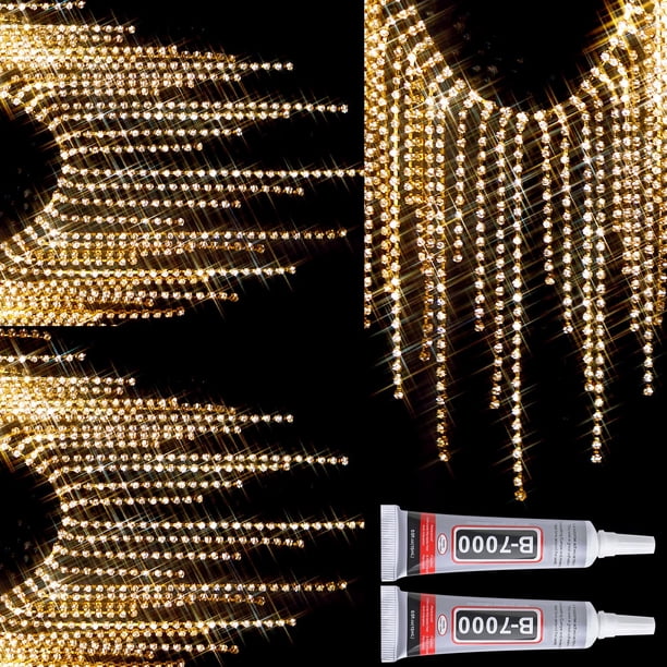Cinturón de Cadena con Flecos de Strass MTLEE 1 Yarda para Decoración DIY