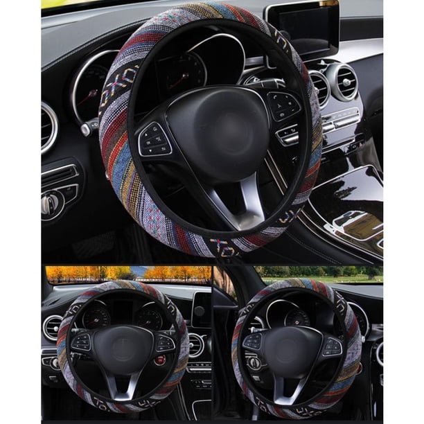 Cubierta De Lino Para Volante De Coche, Accesorio Para Automóvil De Estilo Nacional A La Moda, Cubierta Envolvente Para Automóvil Yuarrent VI012477-01