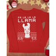 thumbnail image 2 of Tstars Fa La La Llama Ugly Christmas Sweatshirt Funny Long Sleeve Shirt Large Red, 2 of 6