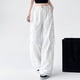 thumbnail image 3 of WILLBEST Pantalones Casuales Elegantes Para Mujer: Pantalones Cargo de Pierna Ancha Para Mujer Con Bolsillo Lateral, Cintura Media, Diseño Holgado y Elástico, Con Cordón Ajustable En El Tobillo., 3 of 8