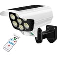 thumbnail image 1 of Luces Solares con Sensor de Movimiento para Exteriores 2000 Lúmenes 77 LED Reflector con Control Remoto FloodLights para Exteriores IP66 a Prueba de Agua, Cámara de Seguridad Falsa Inalámbrica Tip..., 1 of 8