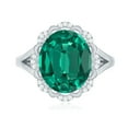 thumbnail image 4 of Rosec Jewels Lab Grown Emerald Ring with Diamond - 10X12 mm - AAAA Grade, 14K White Gold, US 13.00, 4 of 9