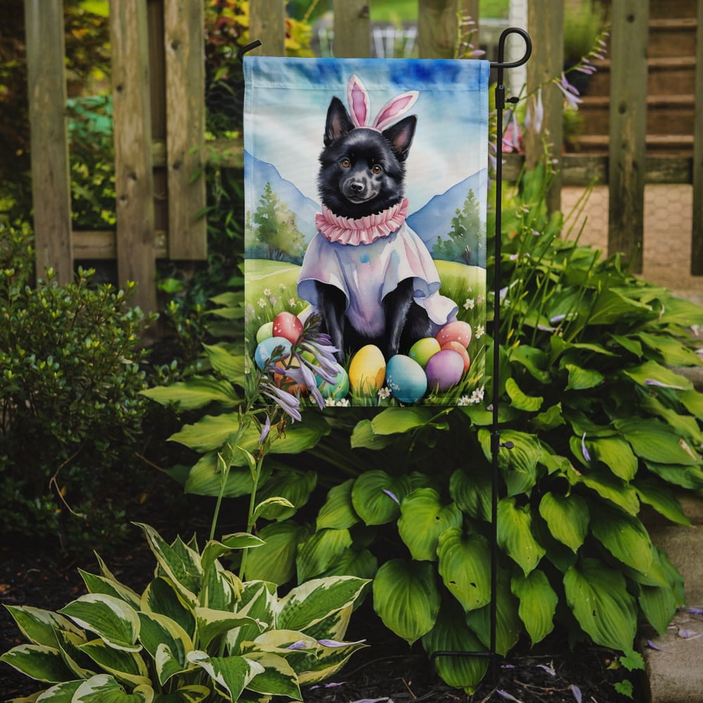 Schipperke Easter Egg Hunt Garden Flag 11.25 in x 15.5 in