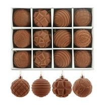 Mecorevxz 12Pcs Christmas Decorations 2.36Inch Flocking Christmas Tree Pendant for Christmas Indoor Decorations