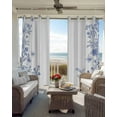 thumbnail image 6 of Blue Spring Floral Kitchen Curtains Summer Flowers Botanical Cafe Short Curtains for Bathroom Blackout Window Curtain Grommet Small Window Treatment Tier Drapes for Bedroom Living Room 42"x45"x2, 6 of 9