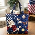 thumbnail image 4 of Quilted Tote Bag for Women 250th Anniversary Quilted Tote Bag for Women,American Flag Shoulder Bags,4th of July Casual Shoulder Bag Gift (Multicolour5,M), 4 of 7