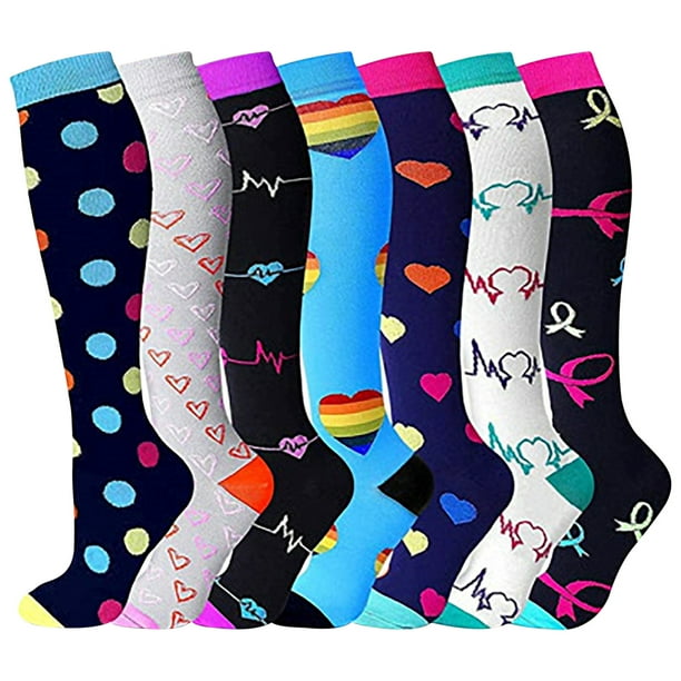 Calcetines de compresión para deportes de ocio Calcetines de compresión de tubo largo para exteriores para hombres y mujeres Calcetines deportivos para correr Fitness 7PCS Wmkox8yii jkg3637