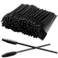 thumbnail image 1 of Nvzi 100 piezas de cepillos desechables para rímel de pestañas, extensiones de pestañas, cejas y maquillaje (negro), 1 of 3