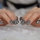 thumbnail image 3 of Coolnail Punk Dark Smoky Grey Espejo reflectante Chapado en metal Puntas de uñas postizas francesas Punk Metallic Diamond Uñas postizas con pegamento adhesivo, 3 of 5