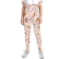 thumbnail image 2 of COEQINE Girls Leggings Buttery Soft Yoga Pants Full Length High Waist Tummy Control for Jogging Running for 4-5 Years Kids Girls for Easter, Easter Bunny Carrot Pink, 2 of 7