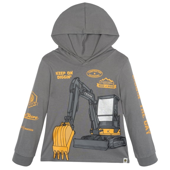John Deere Toddler Boys' Pullover Hoodie Gray