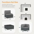 thumbnail image 4 of Danrelax 7-Piece Outdoor Sectional Sofa Patio Conversation Set, PE Rattan Wicker Furniture, Steel Frame in Gray w/ Gray Rattan, 4 of 7