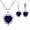 Blue, variant on MANHUJI 1 Set Exquisite Heart Shape Jewelry Sets for Women Gold Plat ed Necklace Dangle Drop Earring Faux Crystal Heart Necklace Earring Jewellery (Blue,1)