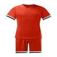 thumbnail image 4 of Ensemble de Survêtement 2PCS Manches Courtes Col Rond T-Shirts Tops Shorts Élastiques Tenues d'Été Sportswear Noir XL, 4 of 5