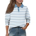 thumbnail image 2 of Girls School Uniform Long Sleeve Polo Shirt Kids Golf Pique Polo Shirts 5-14 Years Blue 130, 2 of 5