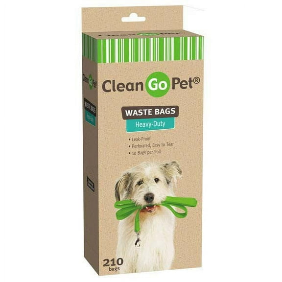 Clean Go Pet Heavy Doody Dog Waste Bags, 21-Pack, Leakproof Poop Bags - Silver with Black Printing