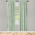 thumbnail image 3 of Ambesonne Geometric Curtains, Retro Argyle Pattern, Pair of 28"x95", Beige Teal, 3 of 5