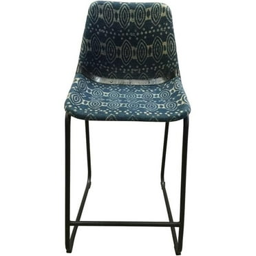Coaster Rinconia Fabric Counter Height Stools with Footrest in Blue