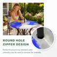 thumbnail image 6 of Navy Blue Grey Oil Painting Round Outdoor Tablecloth with Umbrella Hole Zipper, Abstract Modern Geometric Elastic Fitted Table Cover, Waterproof Table Cloth for Patio Picnic Party Fits 31"-35", 6 of 9