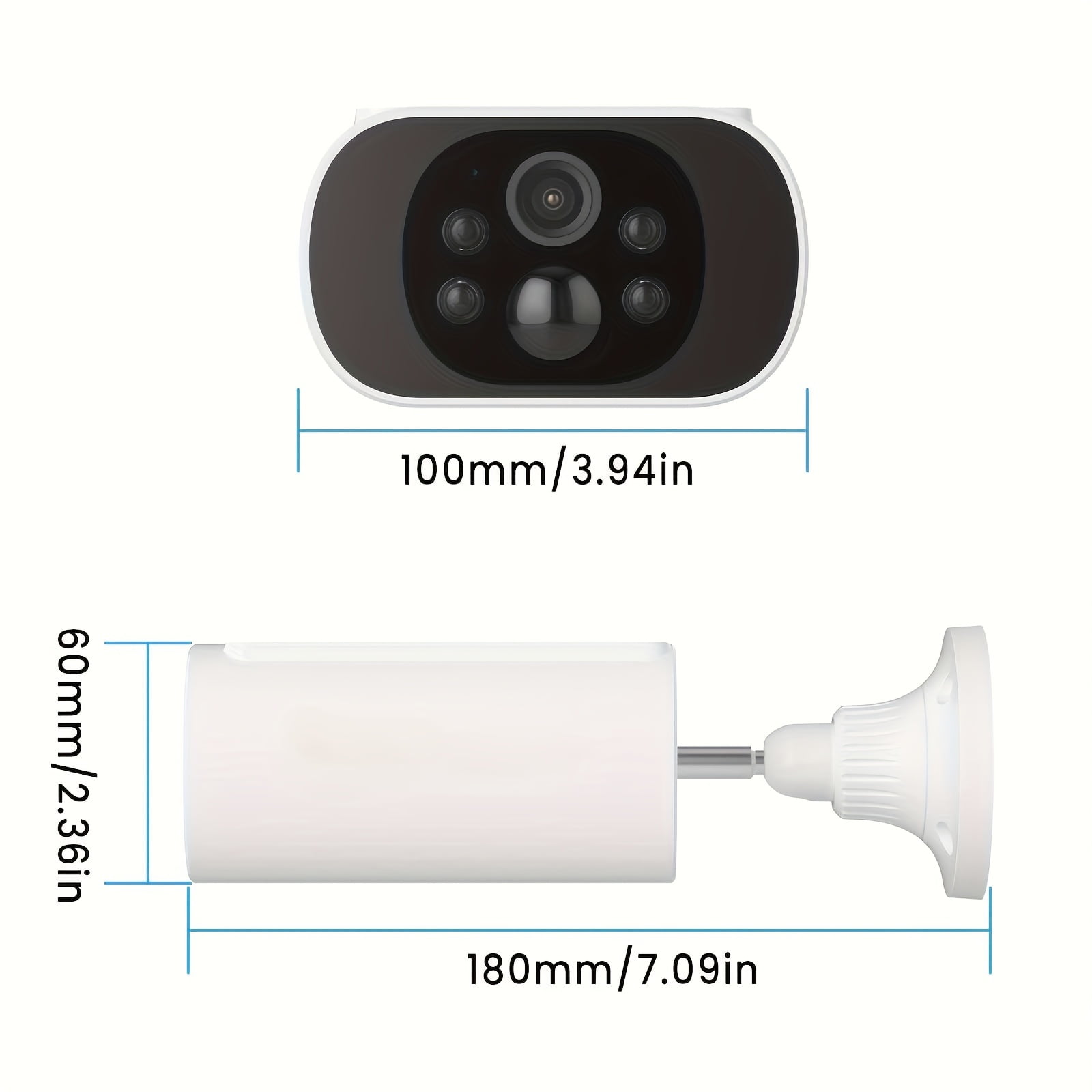Wire-Free Outdoor Security Camera with Solar Panel, 2-Way Audio, PIR Human Detection, Color Night Vision, Siren, IP65 Weatherproof, SD/Cloud Storage