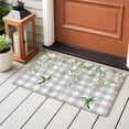 thumbnail image 4 of Watercolor Floral Entryway Rug 2'x3'&nbsp; Non Slip Front Door Mats, Spring Flowers Birds Plants Gray Plaid Entrance Rugs Indoor Outdoor Carpet, Washable Floor Mats Small Area Rug for Bedroom Kitchen, 4 of 8