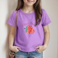 thumbnail image 2 of kpoplk Girls Short Sleeve T-Shirts Cute Graphic Tees Tops Summer Basic Tshirts Teen Kids Loose Fit(Purple,6-7 Y), 2 of 5