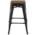 thumbnail image 4 of Counter Stool Chair, Set of 2, Wood, Metal Steel, Black, Modern Contemporary Urban Design, Bar Pub Cafe Bistro Hotel Restaurant Hospitality, 4 of 4