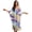 Colorful Palm Leaf, variant on Tropical Hibiscus Hydrangea Leaf Print Women Kaftan Dresses Plus Size Beach Cover Up Deep V-Neck Batwing Sleeves Swimsuit Coverups Summer Caftan Dress