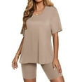 thumbnail image 4 of Dyegold 2 Piece Outfits For Women Summer Casual Oversized T-Shirt Tops Biker Shorts Set Workout Sports Tracksuit Plus Size, 4 of 7