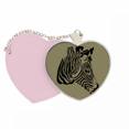 thumbnail image 1 of Zebra animal con cabeza marrón Bolsa de viaje Mirror maquillaje corazón rosa, 1 of 4