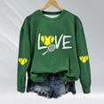 thumbnail image 4 of Baberdicy Sweatshirt for Women, Women's Love Tennis Casual Hoodie Long Sleeve Sweatshirts Soft Printed Shirts Women's Winter Sweatshirt Tops Pullover Sweaters for Women Green, 4 of 6