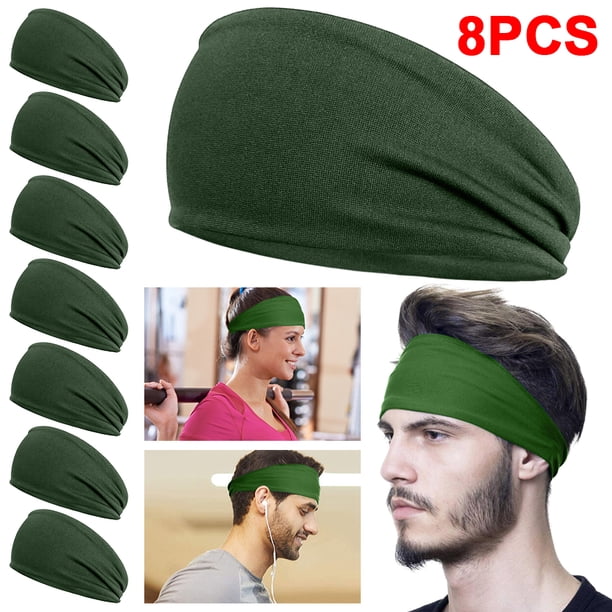 Hombres Mujeres Fitness Sweatband Elástico Correr Diadema Secado Rápido (verde)