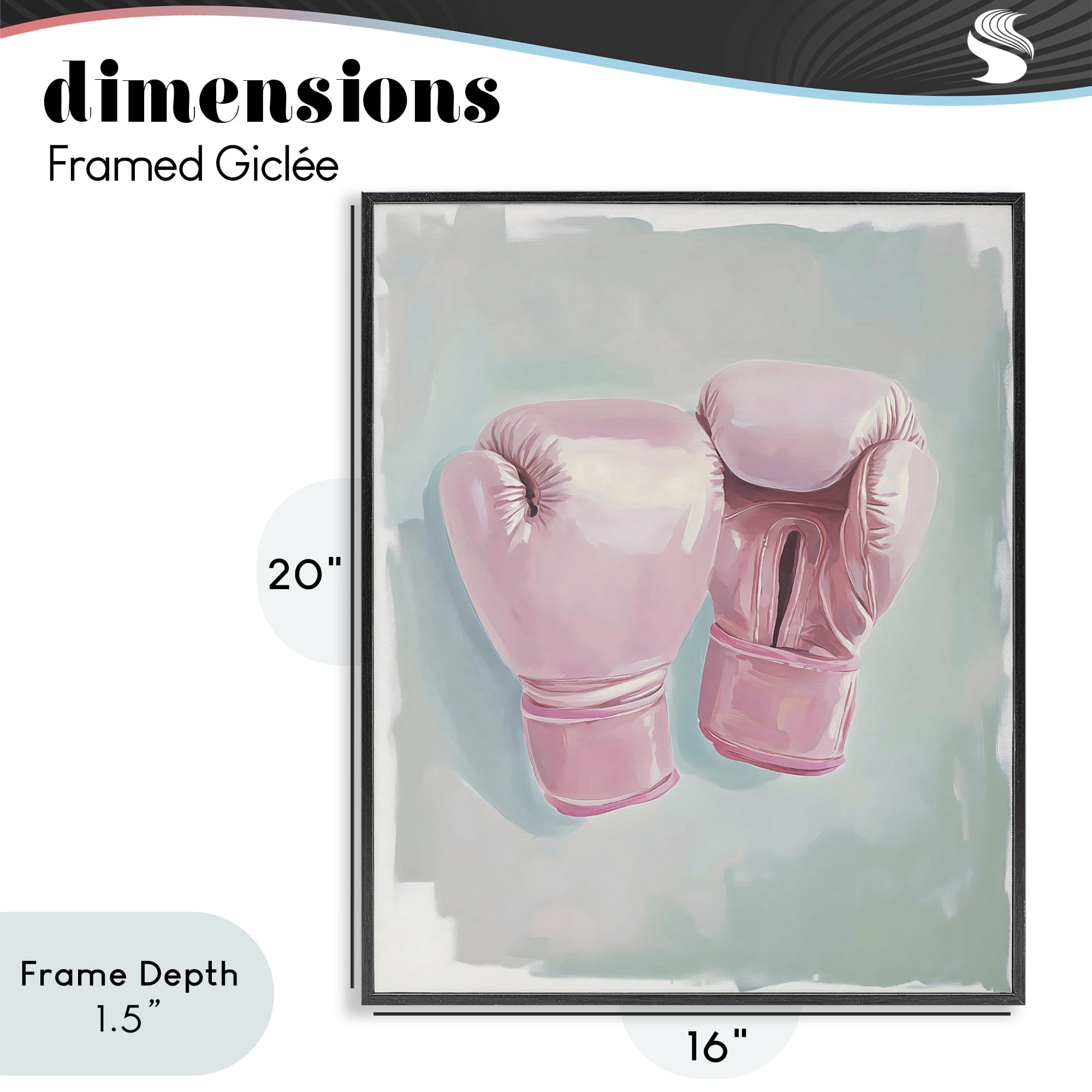 Stupell Industries Feminine Pink Boxing Gloves Black Framed Giclee Art, design by The Prints Vibe