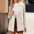 thumbnail image 2 of Swuxness Women's Casual Suit Jacket, Women Long Sleeve Coat, Women Solid Color Blazer Office Formal Tweed Workwear Outerwear Jacket with Notch Lapel Beige, L, 2 of 5